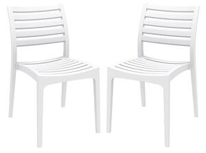 Albany White Polypropylene Dining Chairs In Pair