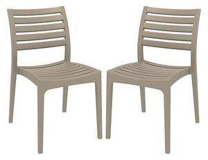 Albany Taupe Polypropylene Dining Chairs In Pair