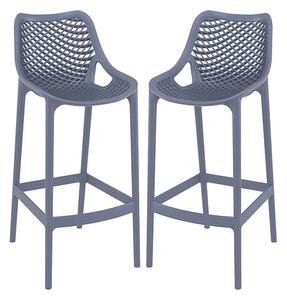 Adrian Grey Polypropylene And Glass Fiber Bar Chairs In Pair