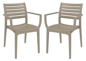 Alto Taupe Polypropylene Dining Chairs In Pair