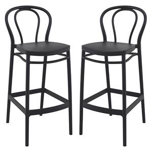 Victor Black Polypropylene With Glass Fiber Bar Chairs In Pair