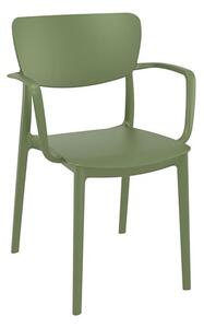 Lisa Polypropylene With Glass Fiber Dining Chair In Olive Green