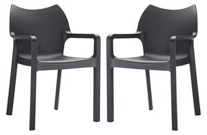 Dublin Black Reinforced Glass Fibre Dining Chairs In Pair