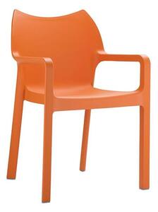 Dublin Reinforced Glass Fibre Dining Chair In Orange