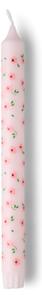 Candle with design - Stearin/cotton. Ø2.2 x 25 cm. - Nude - Søstrene Grene