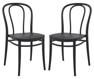 Victor Black Polypropylene Dining Chairs In Pair