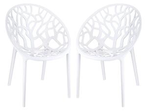 Cancun White Gloss Clear Polycarbonate Dining Chairs In Pair