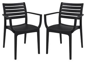 Alto Black Polypropylene Dining Chairs In Pair