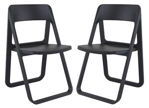 Durham Black Polypropylene Dining Chairs In Pair