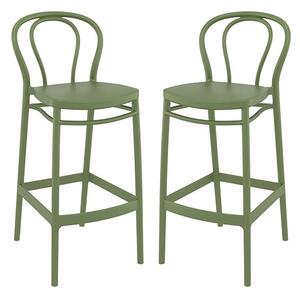 Victor Green Polypropylene With Glass Fiber Bar Chairs In Pair