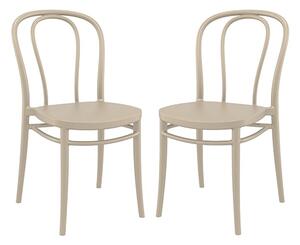 Victor Taupe Polypropylene Dining Chairs In Pair