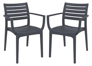 Alto Dark Grey Polypropylene Dining Chairs In Pair