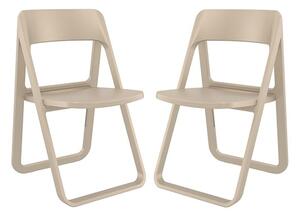 Durham Taupe Polypropylene Dining Chairs In Pair