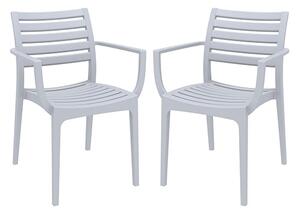 Alto Silver Grey Polypropylene Dining Chairs In Pair