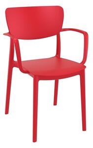 Lisa Polypropylene With Glass Fiber Dining Chair In Red