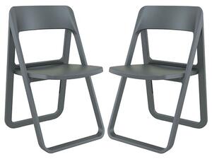 Durham Dark Grey Polypropylene Dining Chairs In Pair