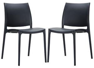 Mesa Black Polypropylene Dining Chairs In Pair