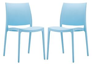 Mesa Light Blue Polypropylene Dining Chairs In Pair