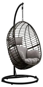 Araneda Small Wicker Hanging Chair In Natural With Steel Frame