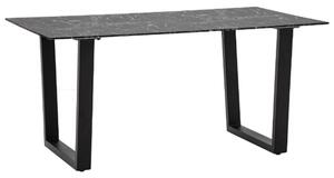 Davidsan Rectangular Glass Dining Table In Black Marble Effect