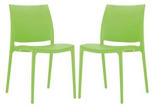 Mesa Tropical Green Polypropylene Dining Chairs In Pair