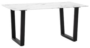 Davidsan Rectangular Glass Dining Table In White Marble Effect