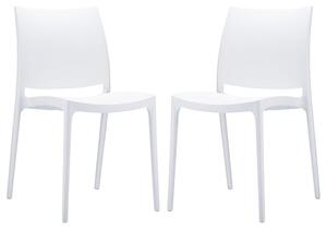 Mesa White Polypropylene Dining Chairs In Pair