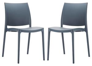 Mesa Dark Grey Polypropylene Dining Chairs In Pair