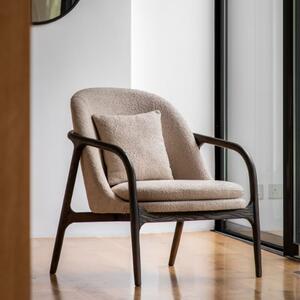 Allegra Fabric Armchair With Wooden Frame In Taupe