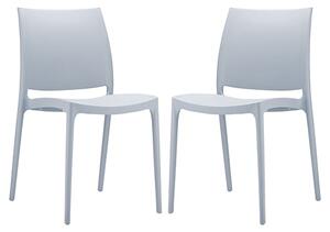 Mesa Silver Grey Polypropylene Dining Chairs In Pair