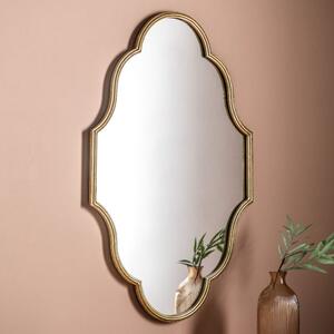 Carlton Portrait Wall Mirror In Gold Iron Frame