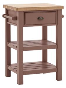 Elvira Wooden Side Table With 1 Drawer In Oak And Clay