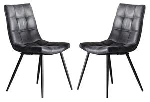 Danbury Grey Faux Leather Dining Chairs In Pair