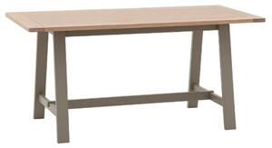 Elvira Trestle Wooden Dining Table In Oak And Prairie