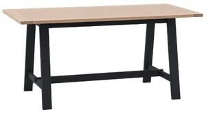 Elvira Trestle Wooden Dining Table In Oak And Meteror