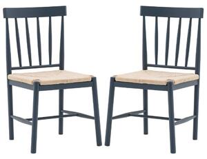 Elvira Meteror Wooden Dining Chairs With Rope Seat In Pair