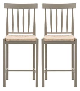 Elvira Prairie Wooden Bar Chairs With Rope Seat In Pair