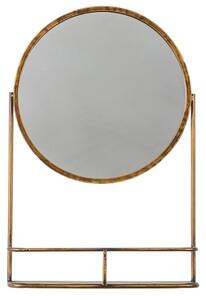 Enoch Wall Mirror With Shelf In Bronze Iron Frame