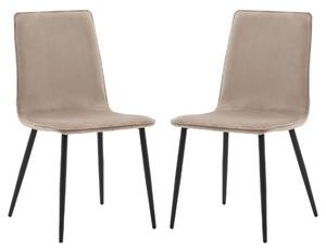 Wickham Taupe Fabric Dining Chairs In Pair