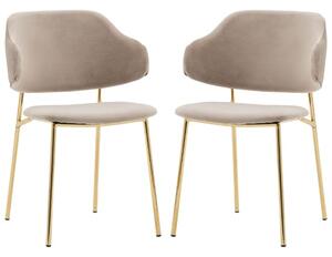 Whaler Taupe Fabric Dining Chairs In Pair