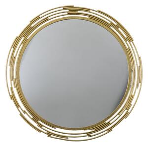 Clayton Round Portrait Wall Mirror In Gold Iron Frame