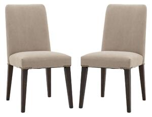 Madisen Grey Fabric Dining Chairs In Pair