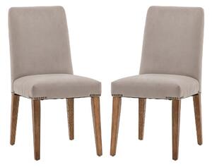 Madisen Taupe Velvet Dining Chairs In Pair