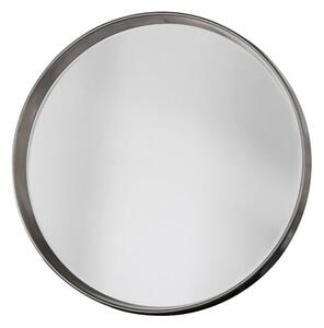 Hixson Round Portrait Bevelled Mirror In Silver