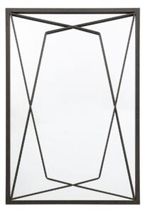 Wainscot Geometric Design Wall Mirror In Black Frame