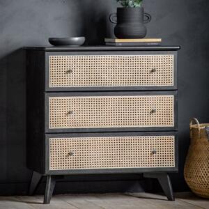 Scalar Wooden Chest Of 3 Drawer In Black And Natural