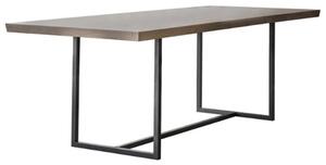 Fardon Wooden Dining Table With Metal Frame In Grey Wash