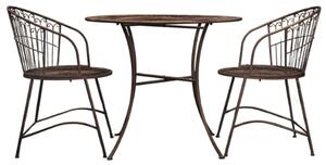 Sirias Metal Bistro Set With Round Table In Noir