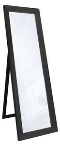 Lorain Bevelled Floor Cheval Floor Mirror In Black Wooden Frame