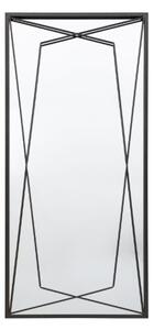 Wainscot Geometric Design Leaner Mirror In Black Frame